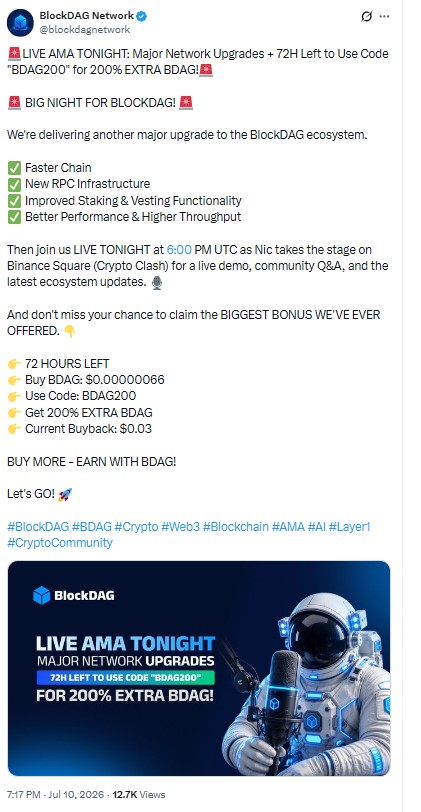 BlockDAG on x tweet live ama 