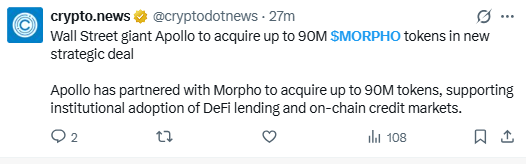 Morpho Apollo deal news impact on price prediction 2026 Morpho Apollo deal news impact on price prediction 2026