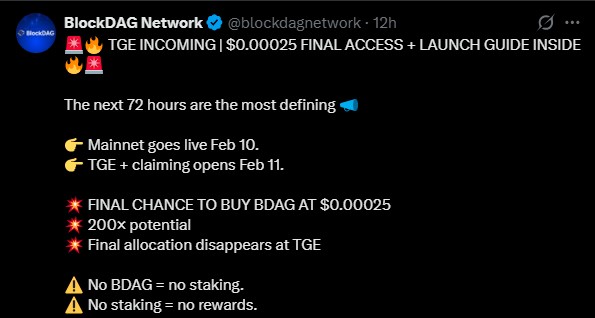 BDAG Mainnet Live Today