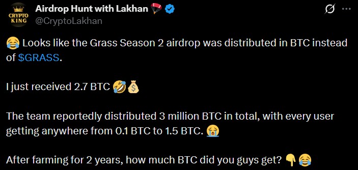 Grass Airdrop Mockery Goes Viral Grass Airdrop Mockery Goes Viral