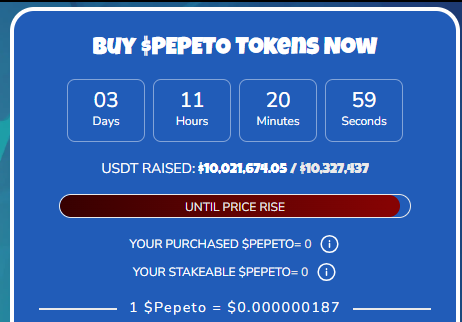 pepeto presale now