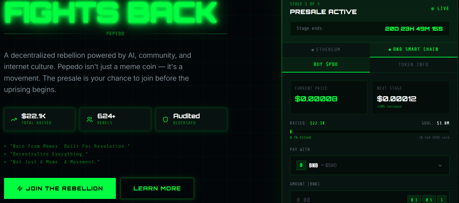 Pepedo Presale Update official dashboard Pepedo Presale Update official dashboard