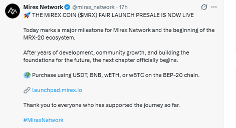 Mirex Network Fair Launch