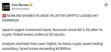 Nomura holdings crypto losses Nomura holdings crypto losses
