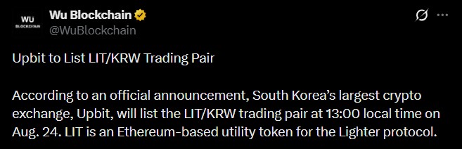 WuBlockchain post on X WuBlockchain post on X