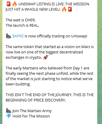 uniswap listing