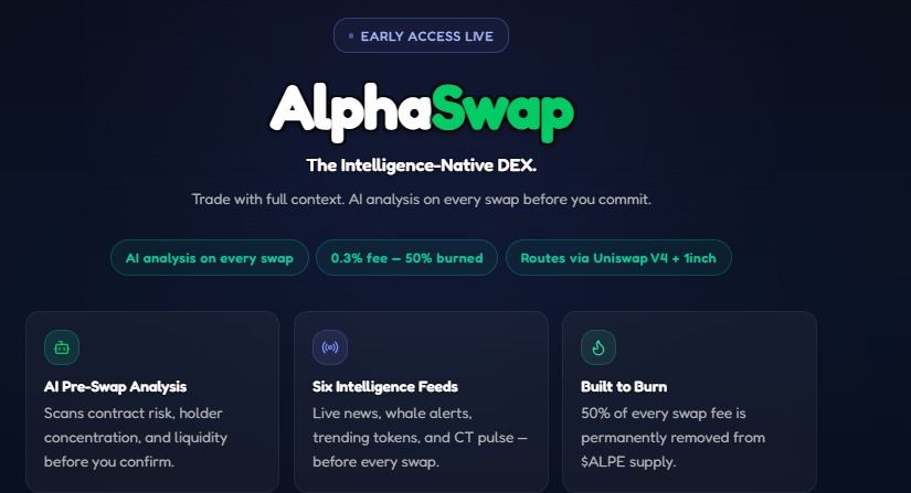 AlphaSwap AI powered DEX for ALPE token swaps AlphaSwap AI powered DEX for ALPE token swaps