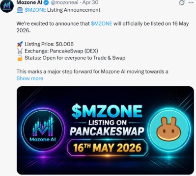 Mozone ai listing announcement