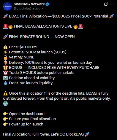 BlockDAG presale end date