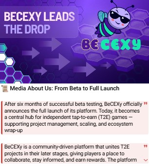 BeCexy Platform launch