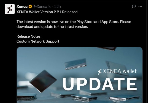 Xenea Wallet Version 2.2.1 Update Live