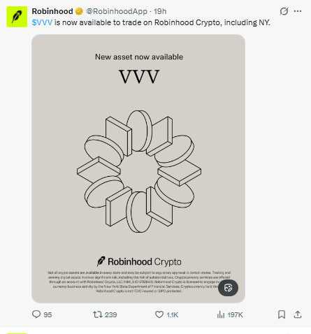 VVV Robbinhood listing VVV Robbinhood listing