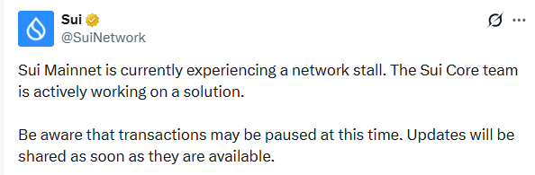 Sui network stall May 28 2026 mainnet halts 6 hours 44 minutes 