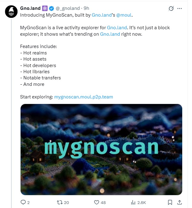 Gnoland official updates show Gnoswap