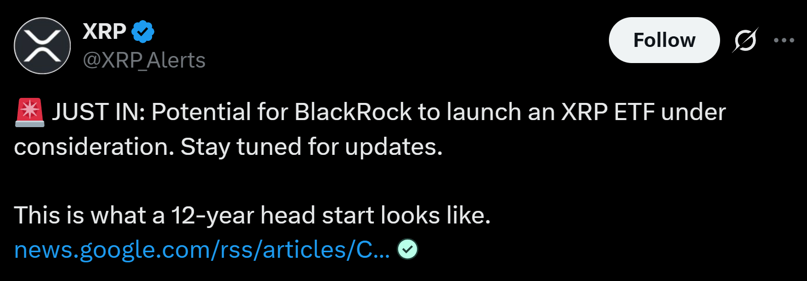 A post from XRP Alerts