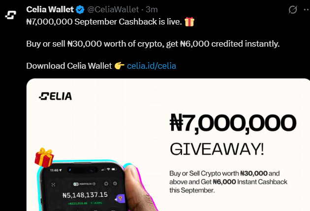 Celia Wallet Cashback Live Now Celia Wallet Cashback Live Now