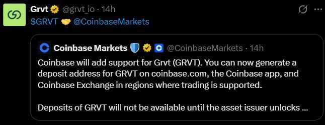 grvt Coinbase Listing News grvt Coinbase Listing News