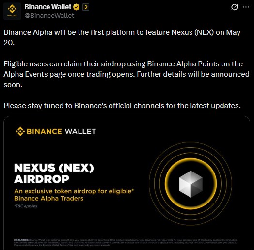 Binance Alpha Nexus Listing Announced