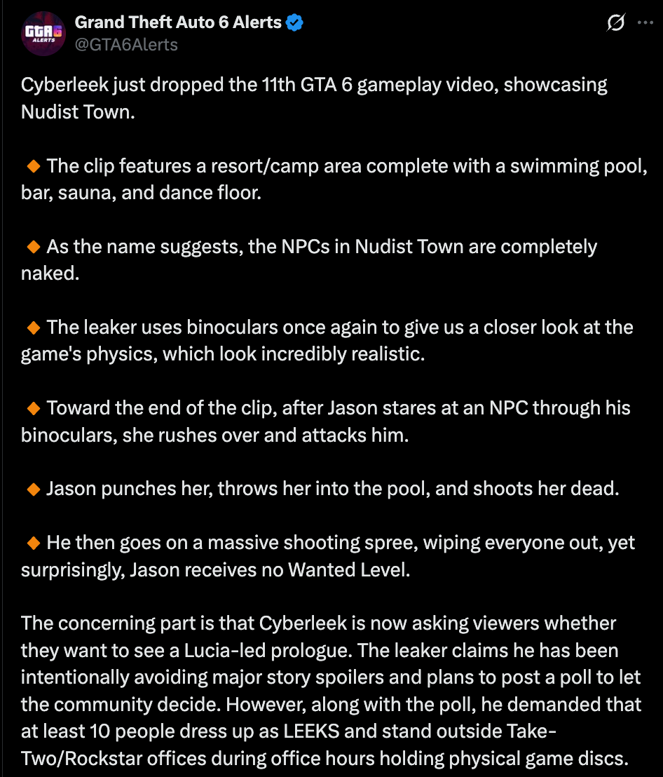 GTA 6 Alerts Tweets