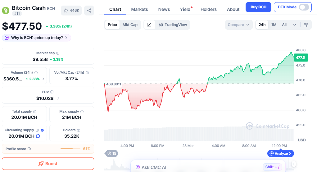 NIGHT price chart showing steady rise after new listing NIGHT price chart showing steady rise after new listing