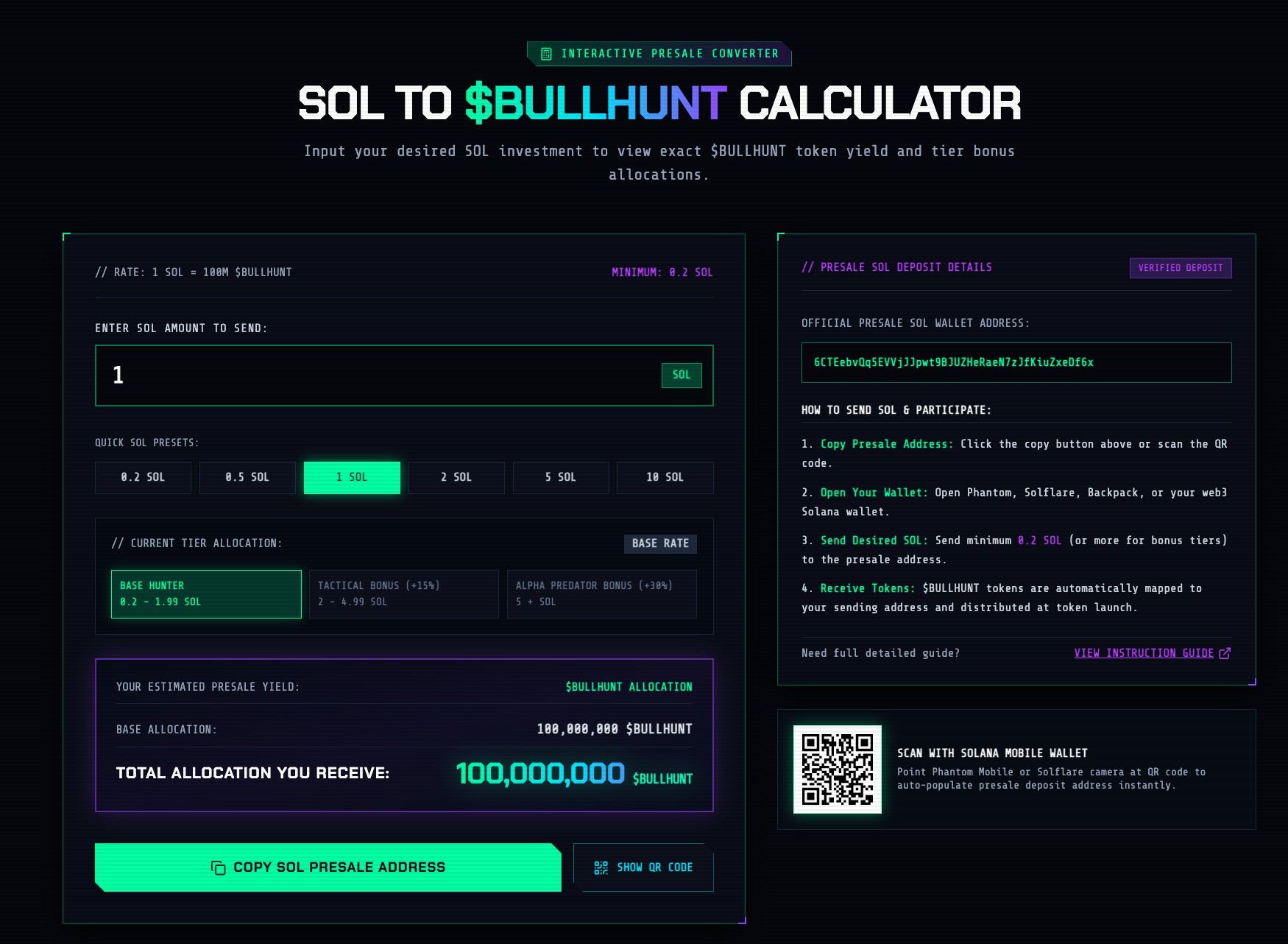 Presale Page of BullHunt Presale Page of BullHunt