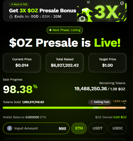 $OZ Presale is live