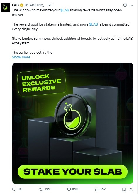 LAB to lock in rewards early LAB to lock in rewards early