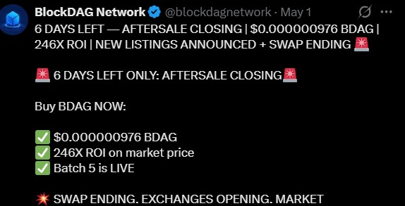 BlockDAG Aftersale end announcement