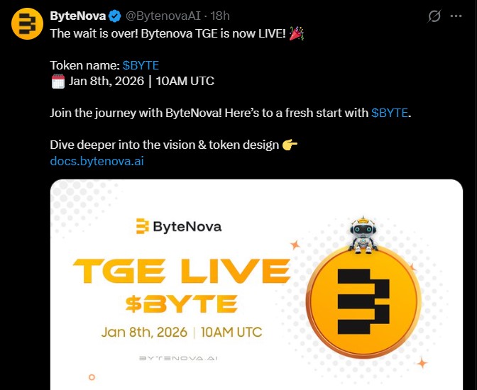 ByteNova Airdrop Listing Date