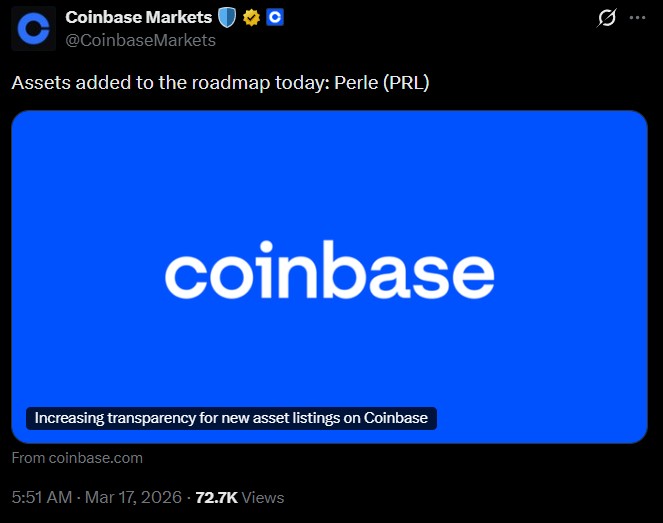 Coinbase Roadmap Adds Perle Labs Airdrop