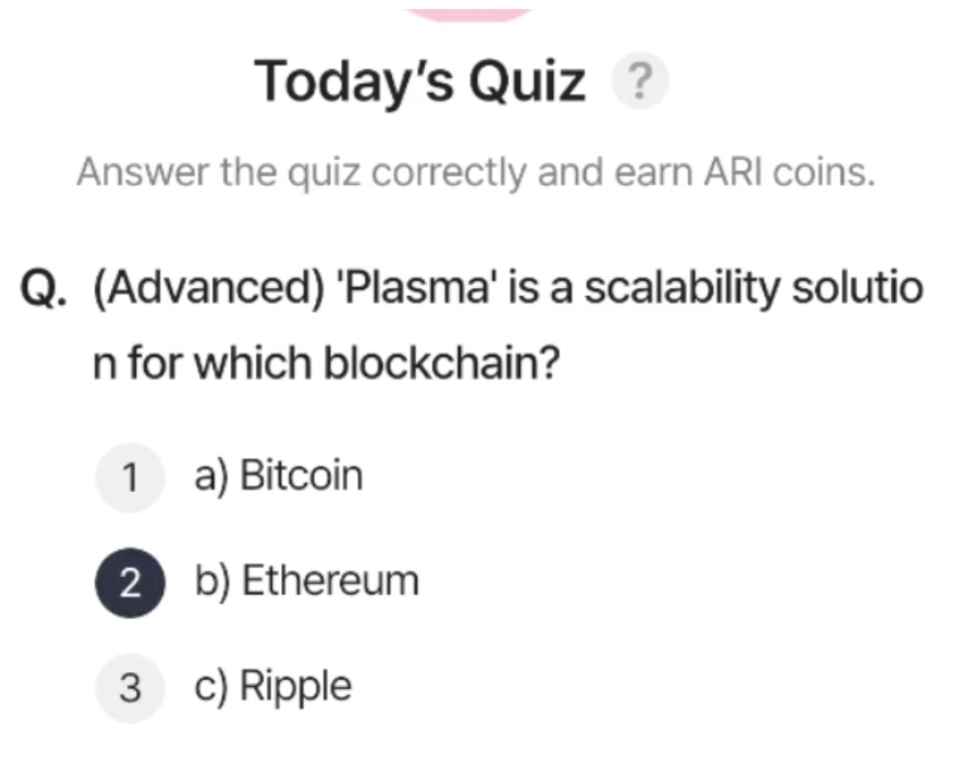 ARI Wallet Daily Quiz Answer
