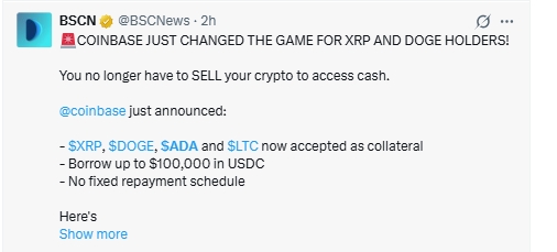 Coinbase allows ADA as collateral for USDC crypto backed loans Coinbase allows ADA as collateral for USDC crypto backed loans