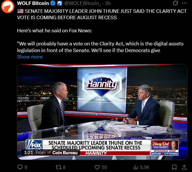 CLARITY Act News Today August Recess CLARITY Act News Today August Recess