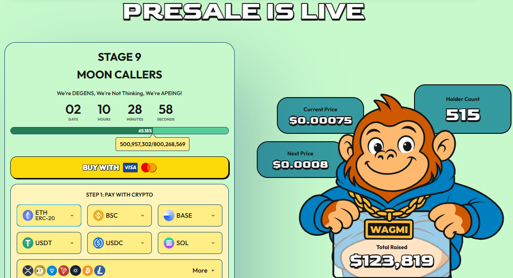 Apeing crypto presale live dashboard Apeing crypto presale live dashboard
