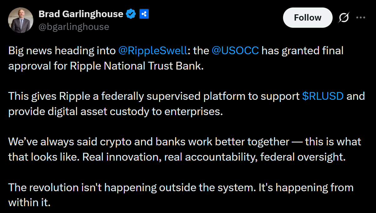 Brad Garlinghouse on X