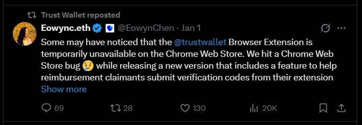 Trust Wallet Temporarily Removed Chrome Extension 