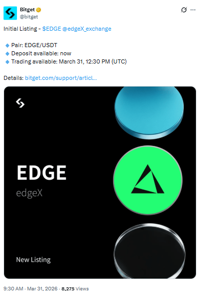 EDGE token listing on Bitget with EDGE USDT pair details EDGE token listing on Bitget with EDGE USDT pair details