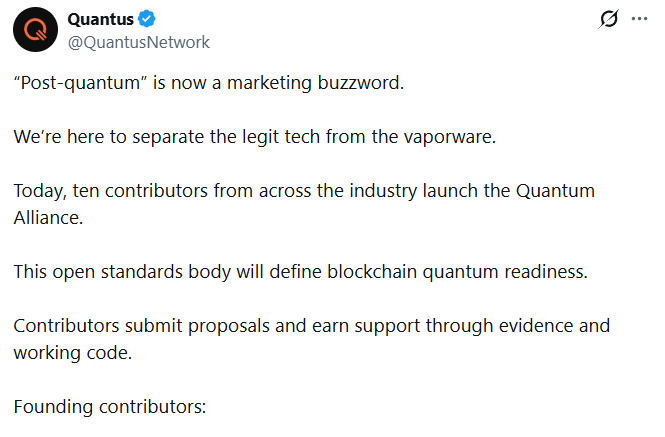 Quantus announced the launch on X Quantus announced the launch on X