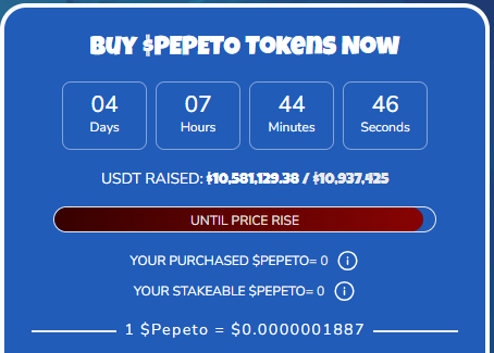pepeto presale price