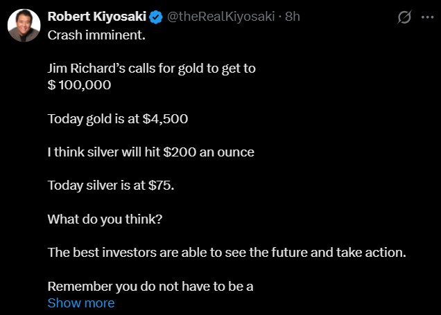 Robert Kiyosaki market prediction 