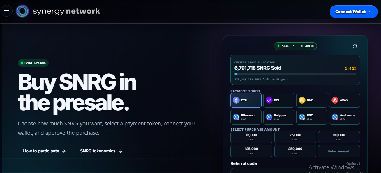 Synergy Network Presale