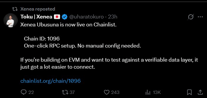 Xenea Ubusuna Testnet Launch