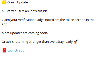 uppdates of oxn on telegram