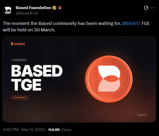 BASED Token TGE update