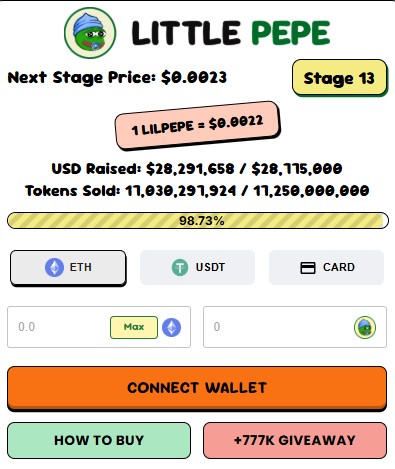 Little Pepe Stage 13 at 98.73% Little Pepe Stage 13 at 98.73%