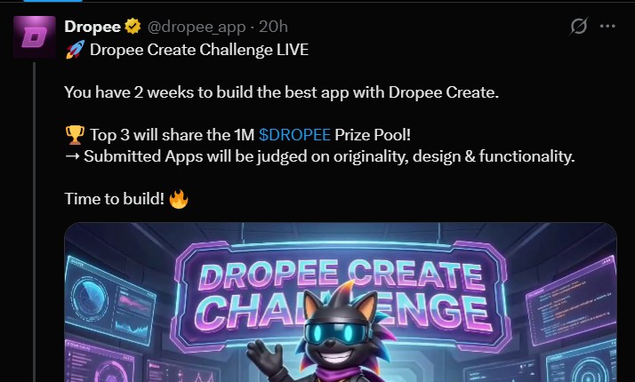 Dropee Create Challenge on July 9, 2026 Dropee Create Challenge on July 9, 2026