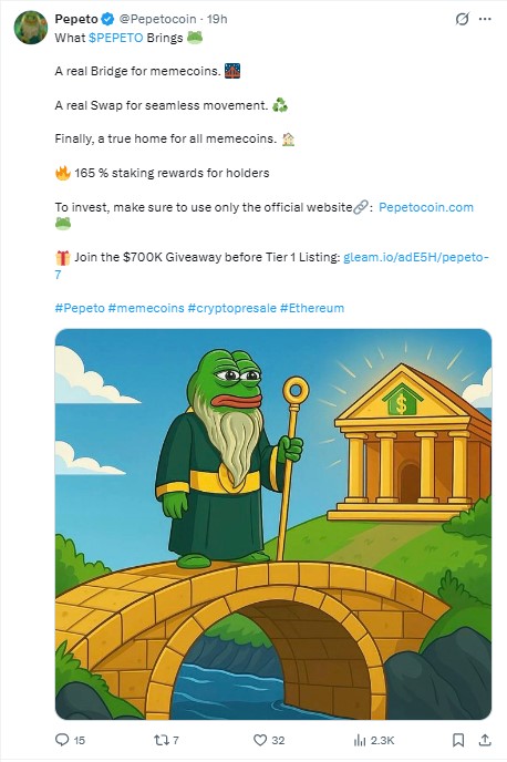 A recent Pepeto X post A recent Pepeto X post