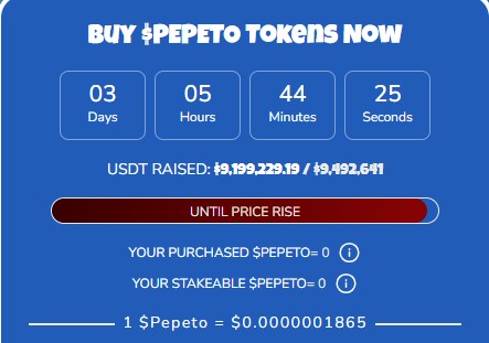 PEPETO TOKEN PRESALE PRICE
