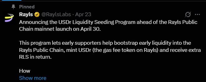 April 30, 2026: Rayls Mainnet Launch Date