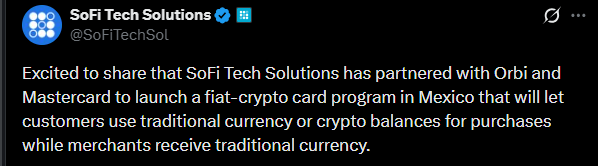 Mastercard crypto card in Mexico X post Mastercard crypto card in Mexico X post